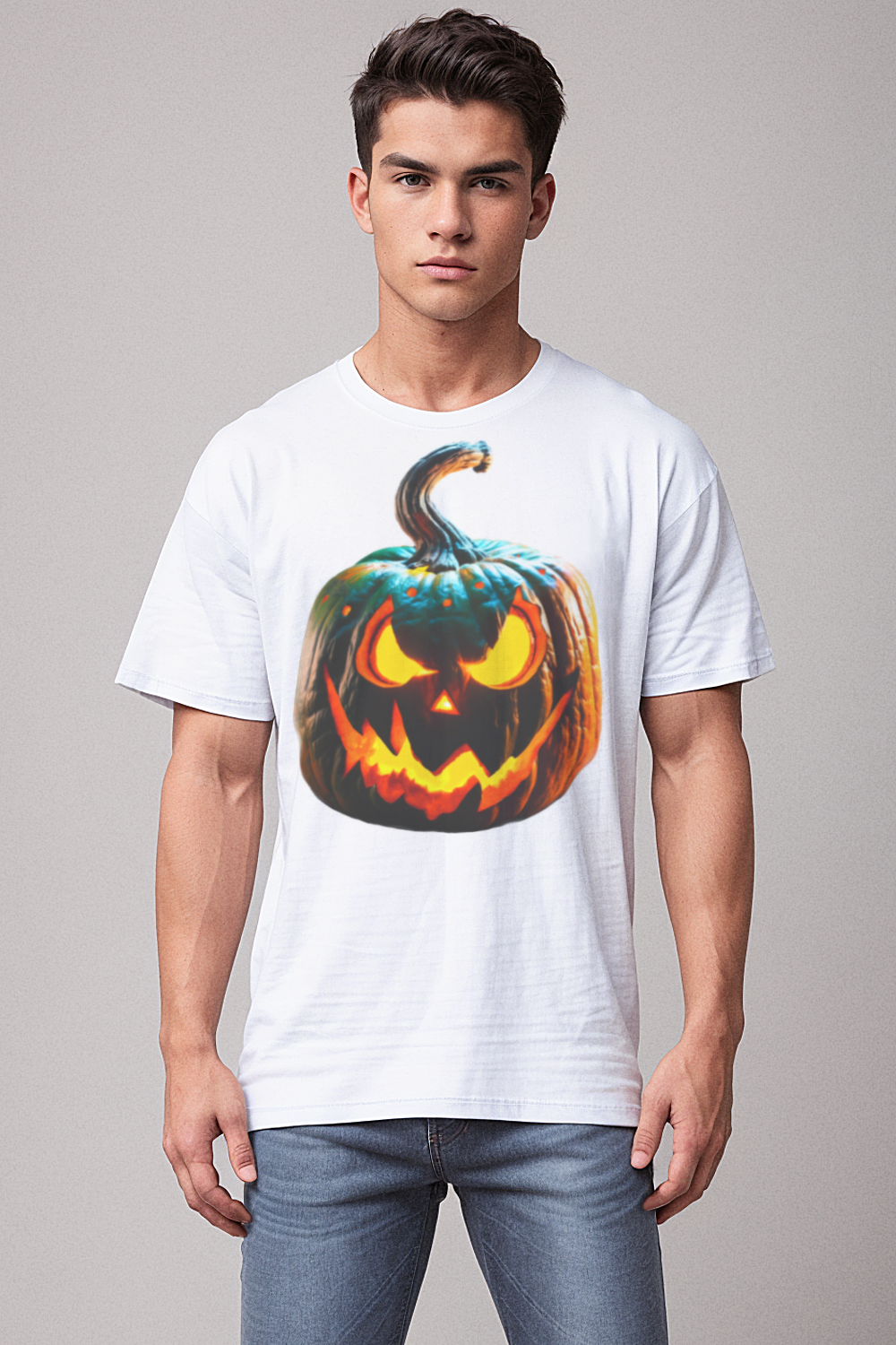 Crazy Jack-O'-Lantern Creepy Pumpkin Head Men's Classic T-Shirt OniTakai