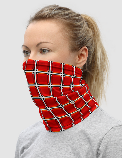 Crimson Red Plaid Pattern | Neck Gaiter Face Mask OniTakai