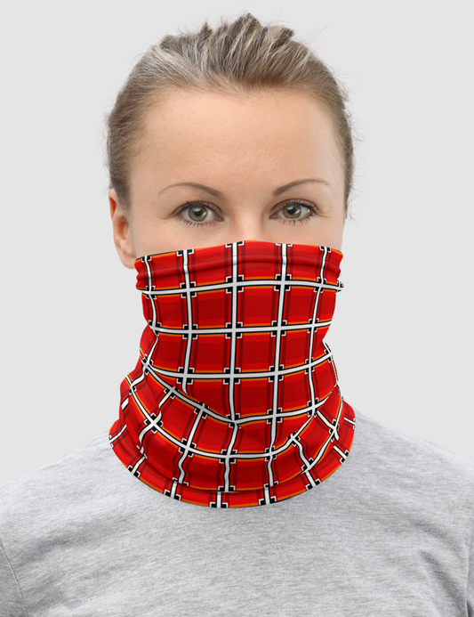 Crimson Red Plaid Pattern | Neck Gaiter Face Mask OniTakai