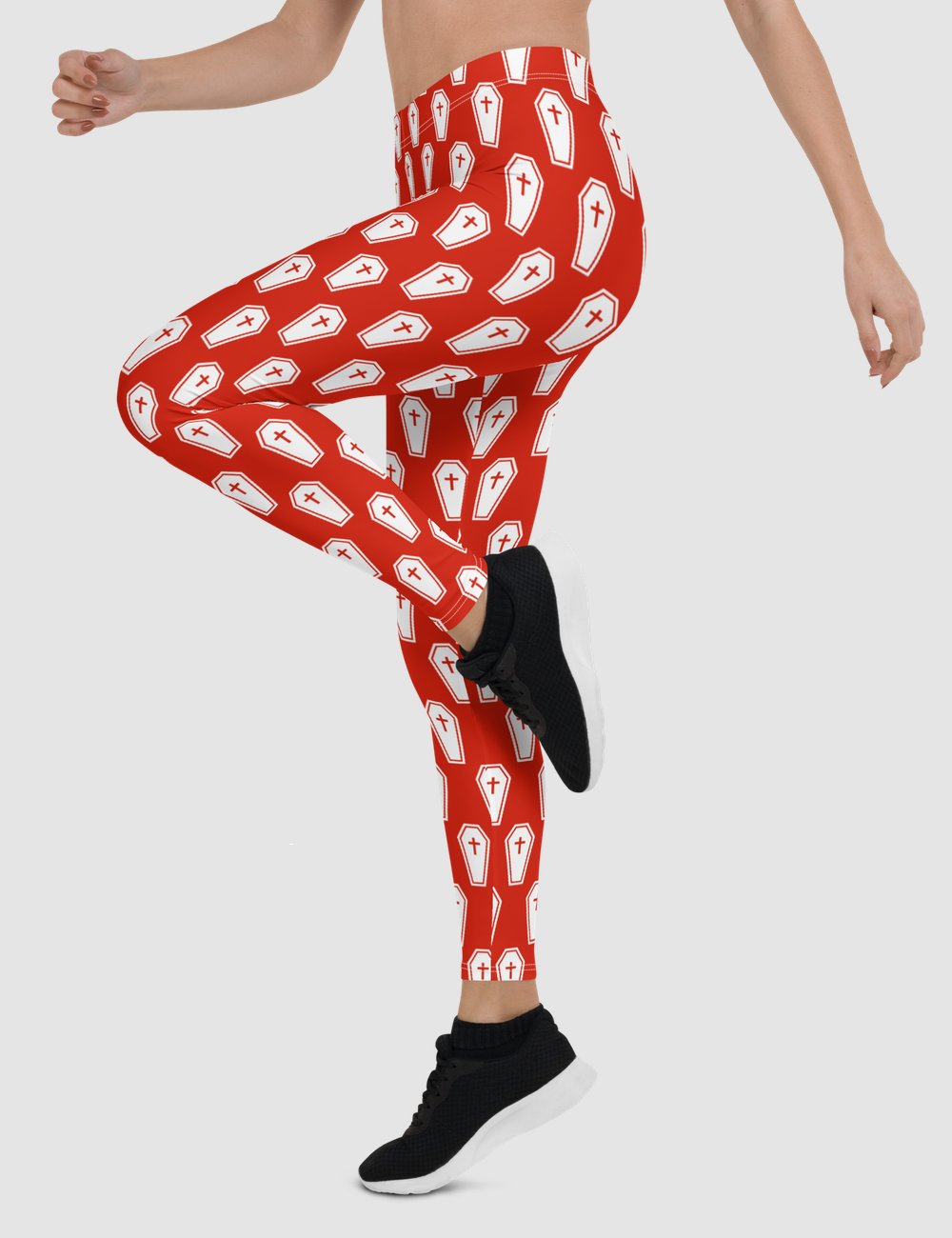 Crimson White Coffins | Women's Standard Yoga Leggings OniTakai