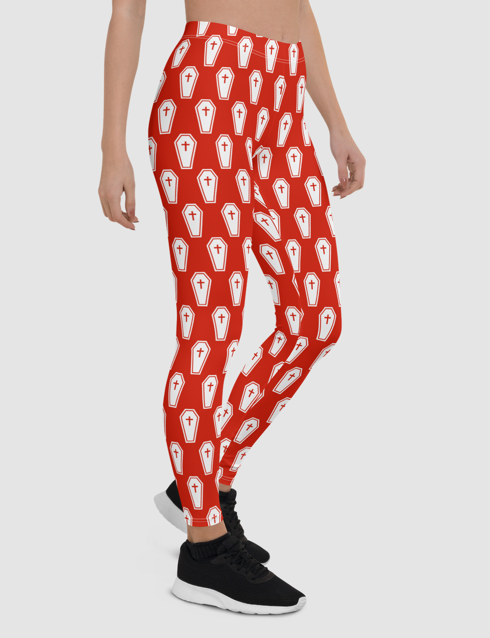 Crimson White Coffins | Women's Standard Yoga Leggings OniTakai