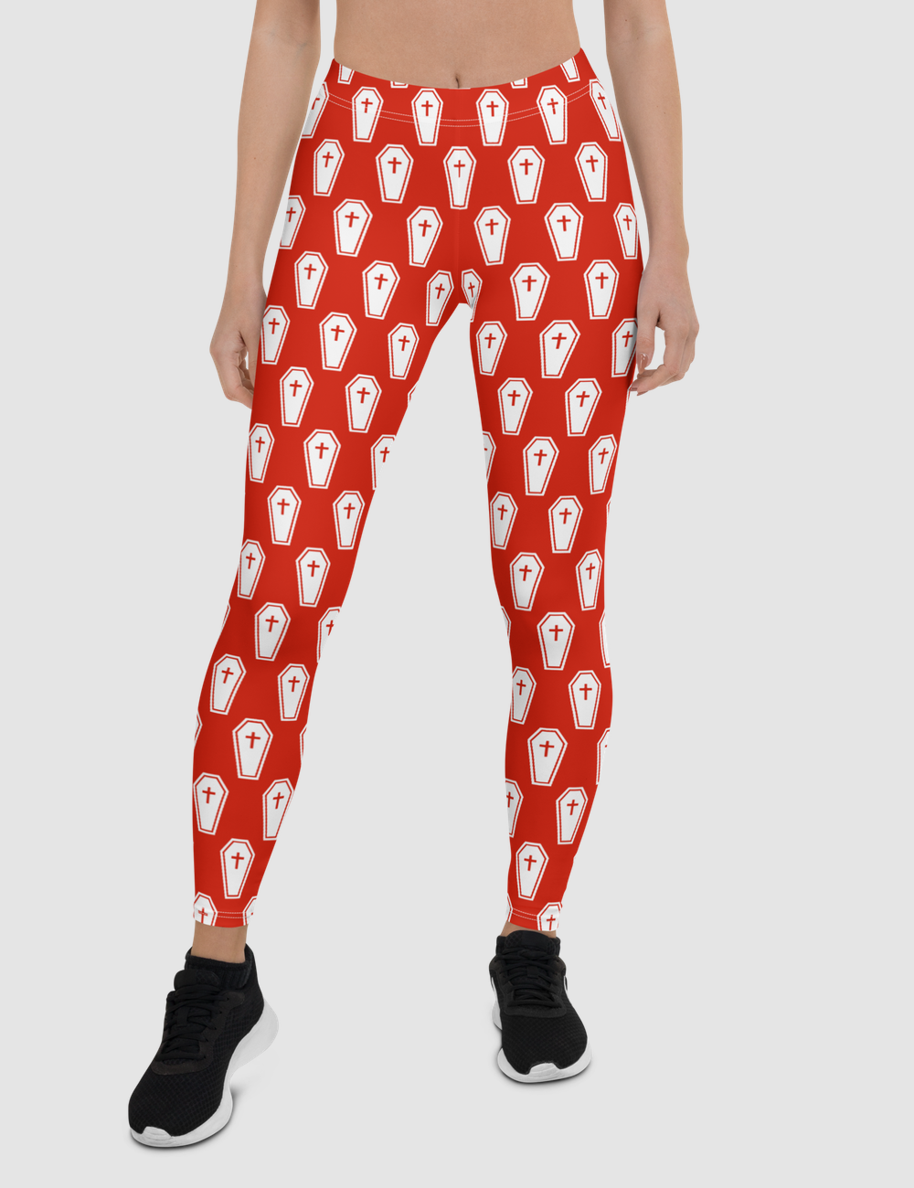 Crimson White Coffins | Women's Standard Yoga Leggings OniTakai