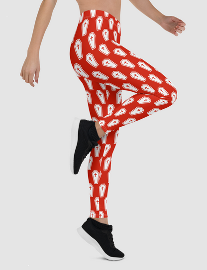 Crimson White Coffins | Women's Standard Yoga Leggings OniTakai