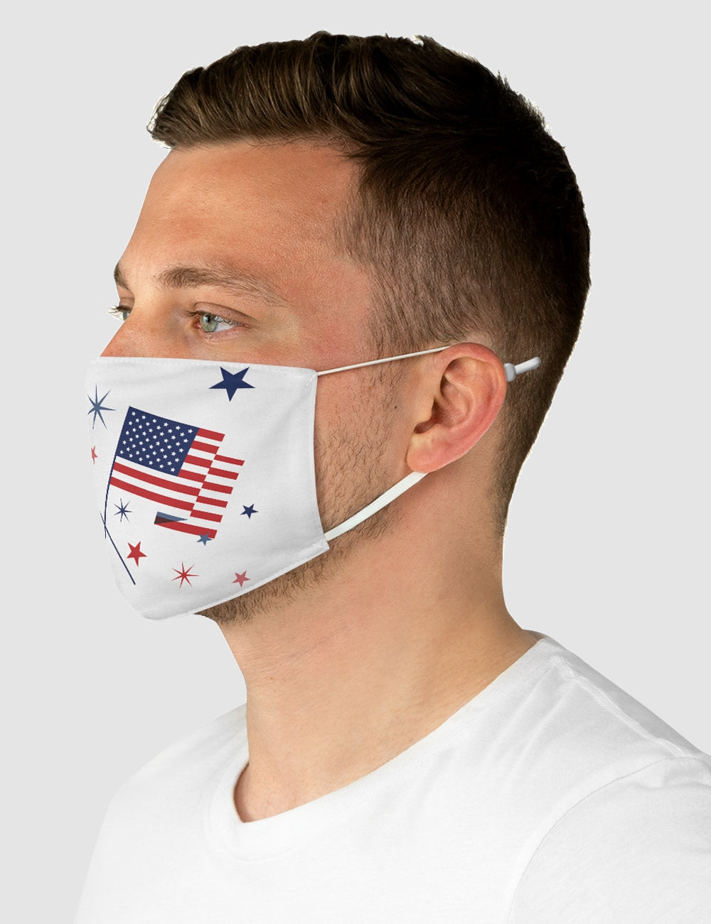 Crossed Star Spangled Banners | Two-Layer Polyester Fabric Face Mask OniTakai