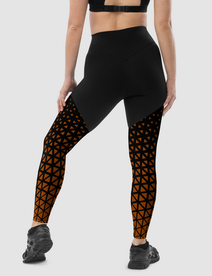 Crystalline Mosaic Carmine | Women's Premium Sports Leggings OniTakai