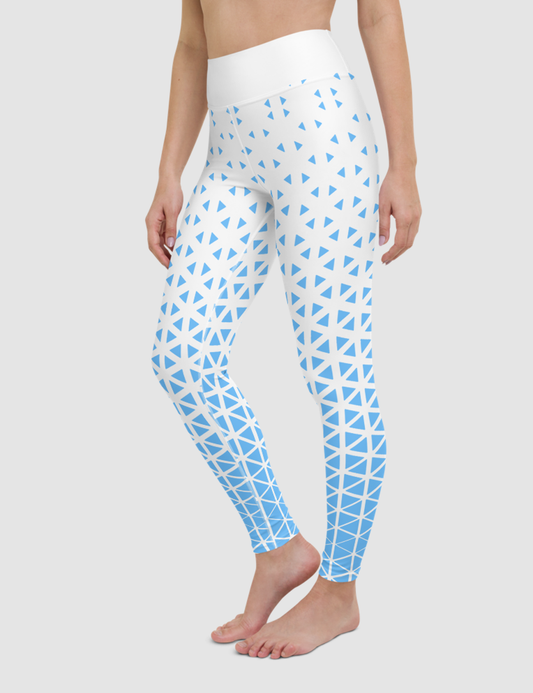 Crystalline Mosaic Cloud Blue | Women's High Waist Yoga Leggings OniTakai