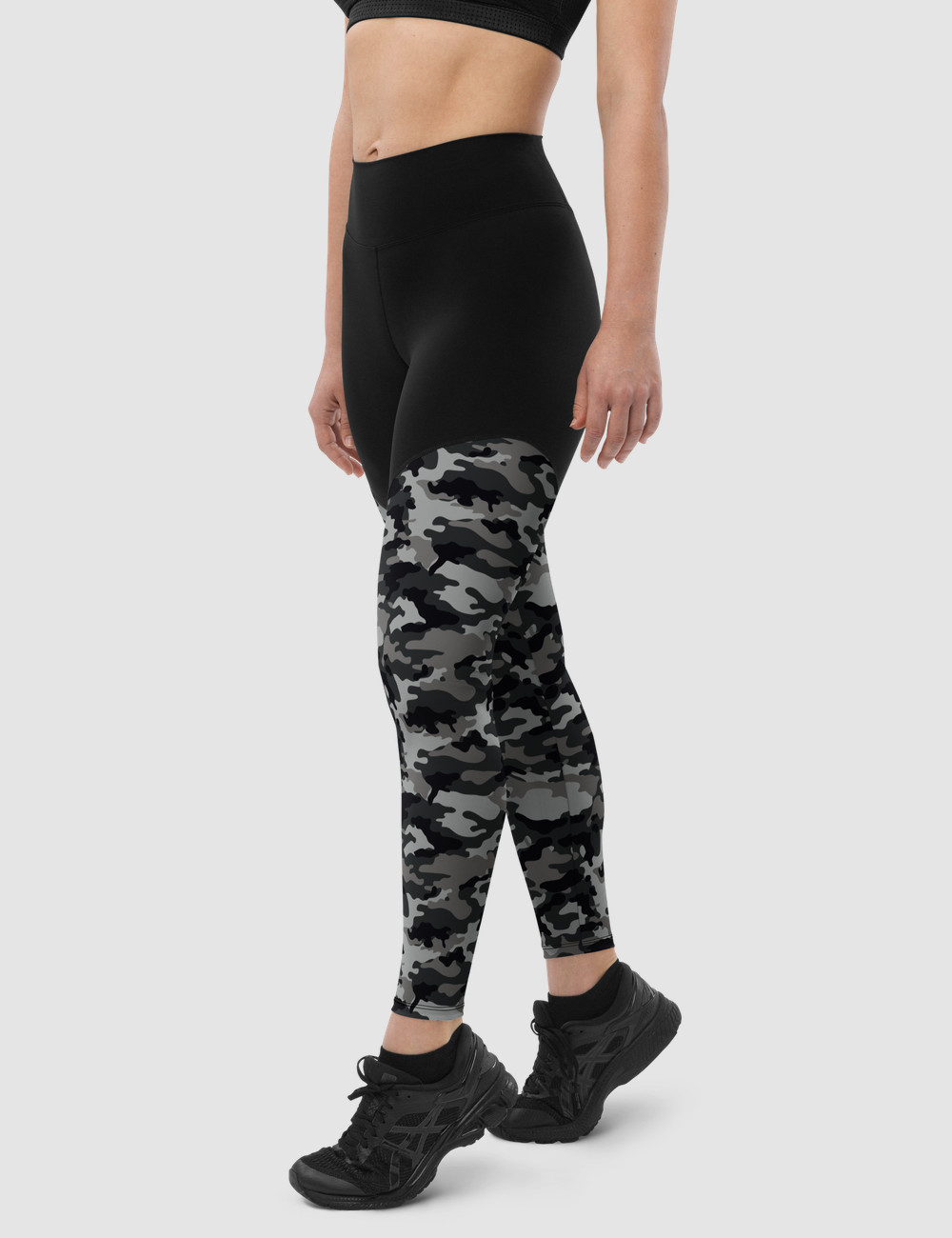 Dark Avalanche Military Camouflage Print | Women's Premium Sports Leggings OniTakai