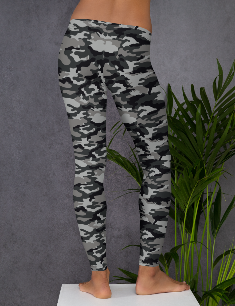 Dark Avalanche Military Camouflage Print | Women's Standard Yoga Leggings OniTakai