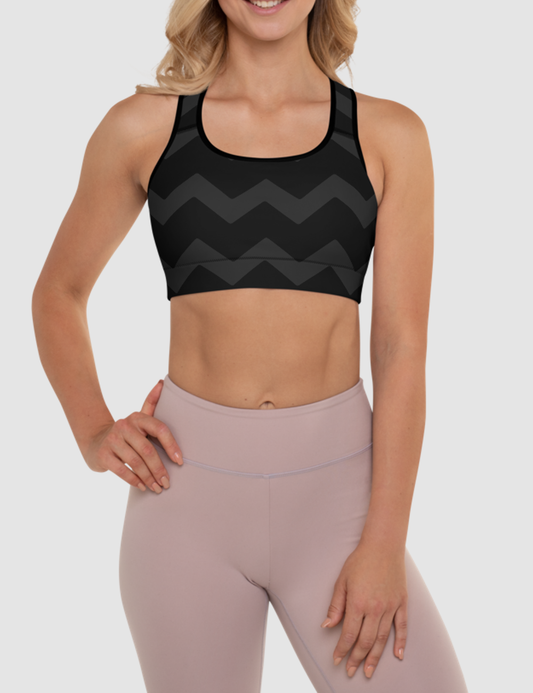 Dark Chevron | Women's Padded Sports Bra OniTakai