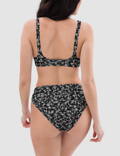 Dark Grey Kaleidoscope | Women's Essential High-Waisted Bikini OniTakai