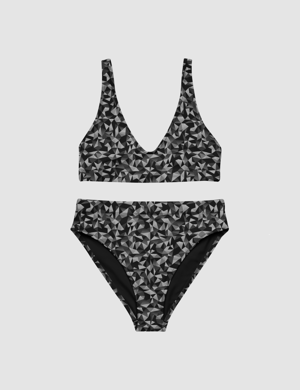 Dark Grey Kaleidoscope | Women's Essential High-Waisted Bikini OniTakai