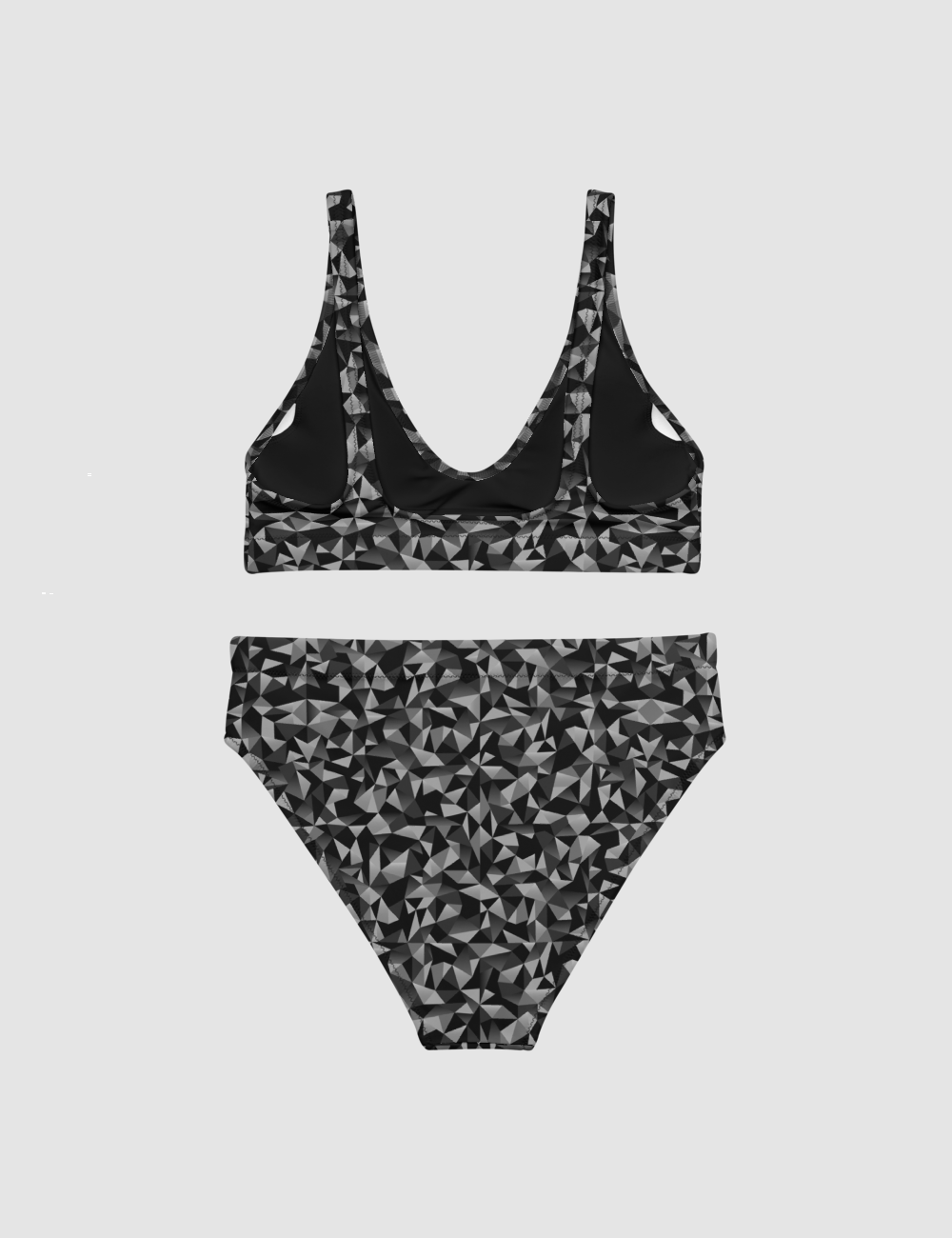 Dark Grey Kaleidoscope | Women's Essential High-Waisted Bikini OniTakai