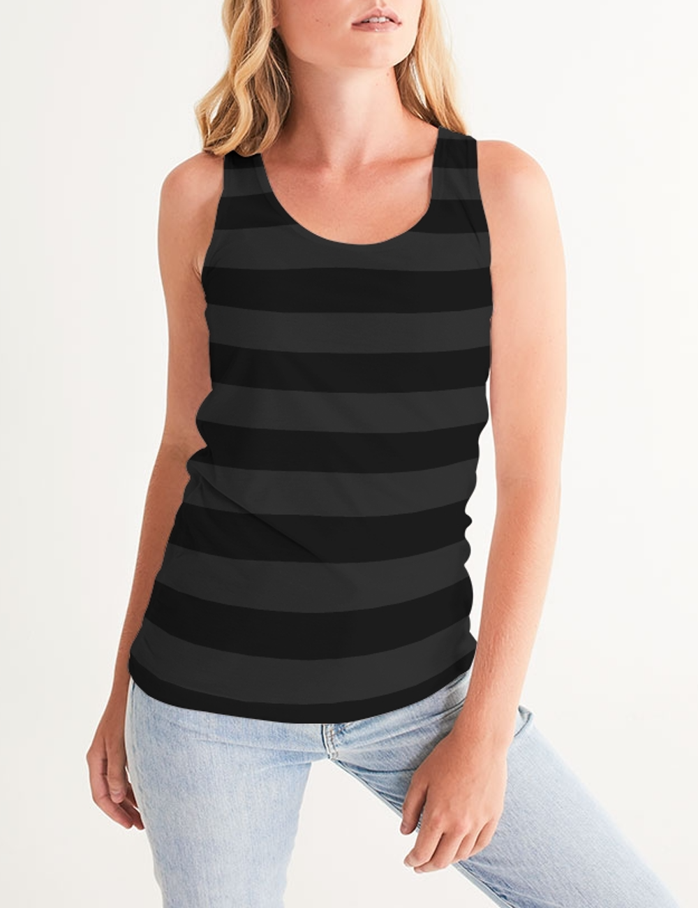 Dark Grey Lines | Women's Fitted Sublimated Tank Top OniTakai