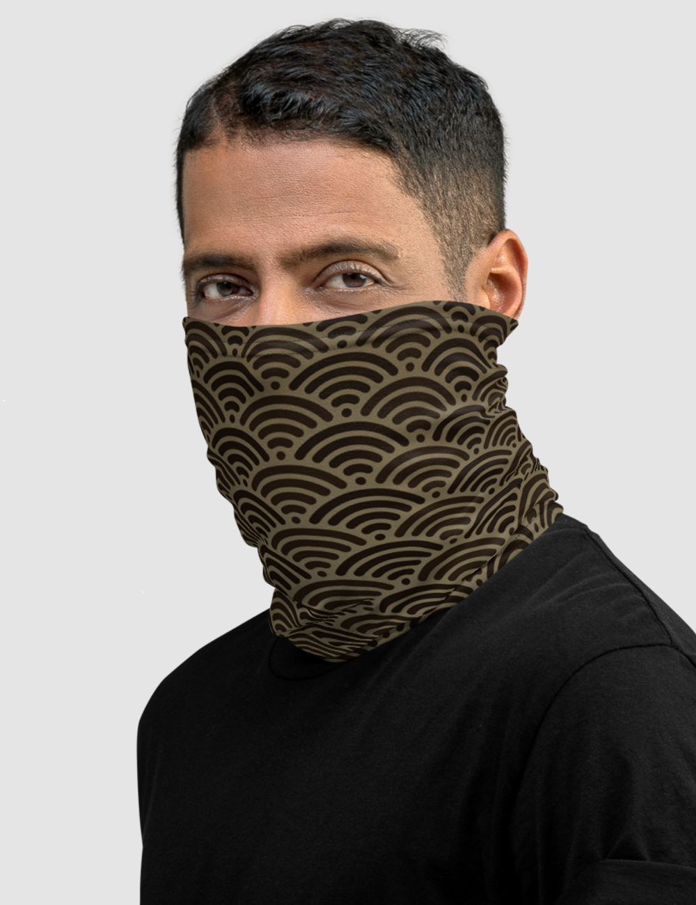 Dark Japanese Waves Pattern | Neck Gaiter Face Mask OniTakai