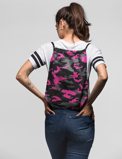 Dark Pink Camouflage | Drawstring Bag OniTakai