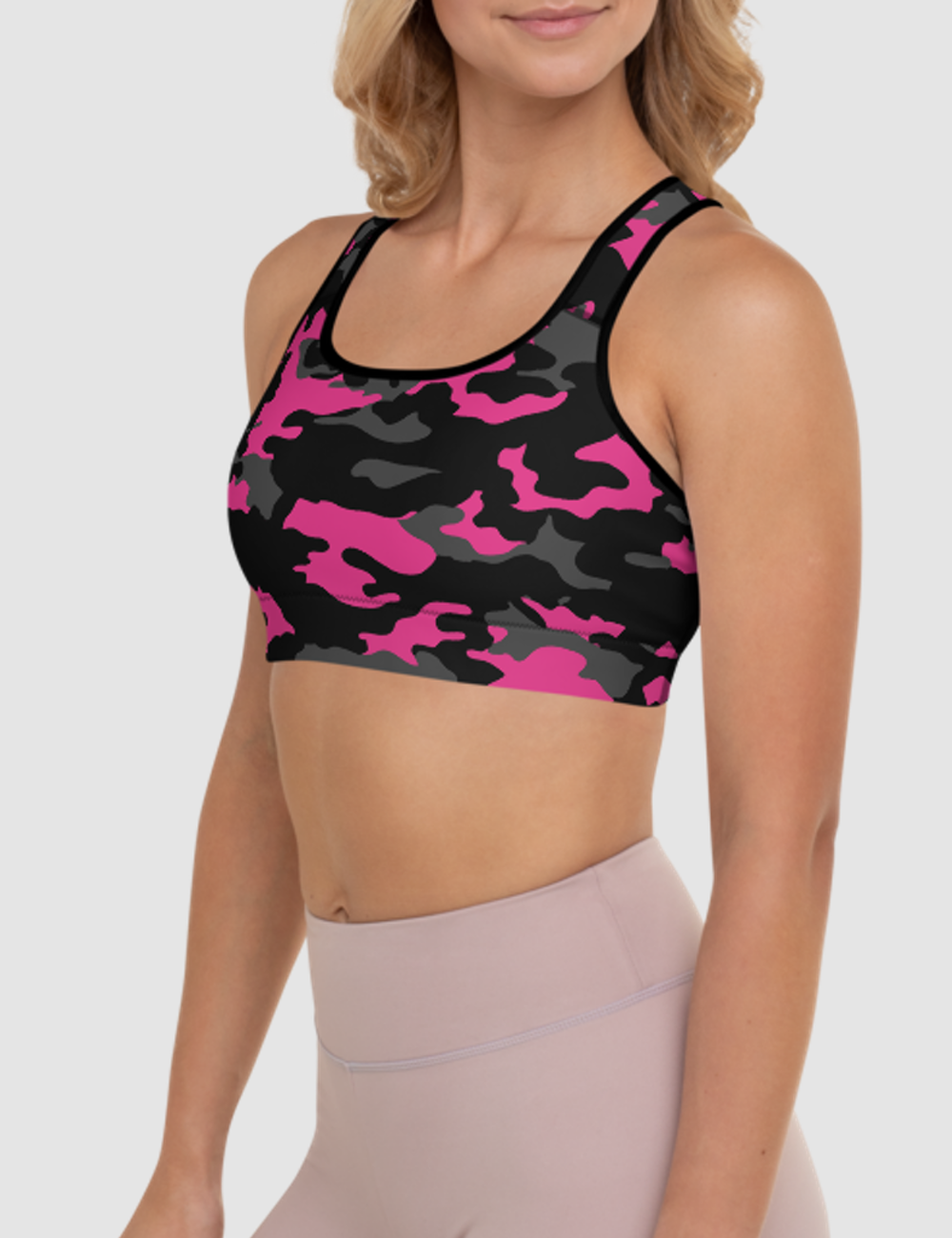 Dark Pink Camouflage | Women's Padded Sports Bra OniTakai