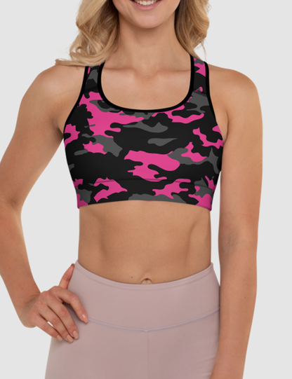 Dark Pink Camouflage | Women's Padded Sports Bra OniTakai