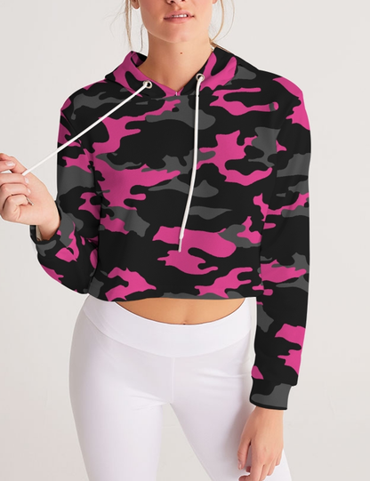 Dark Pink Camouflage | Women's Premium Cropped Hoodie OniTakai