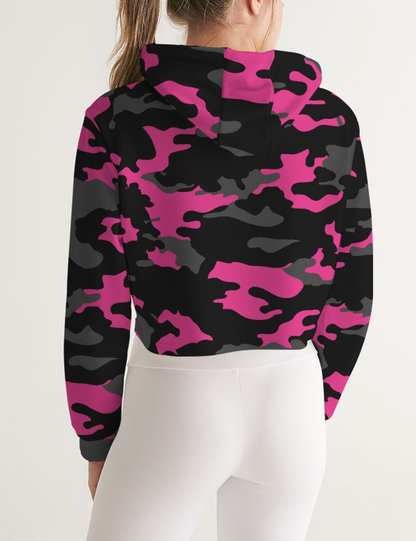 Dark Pink Camouflage | Women's Premium Cropped Hoodie OniTakai