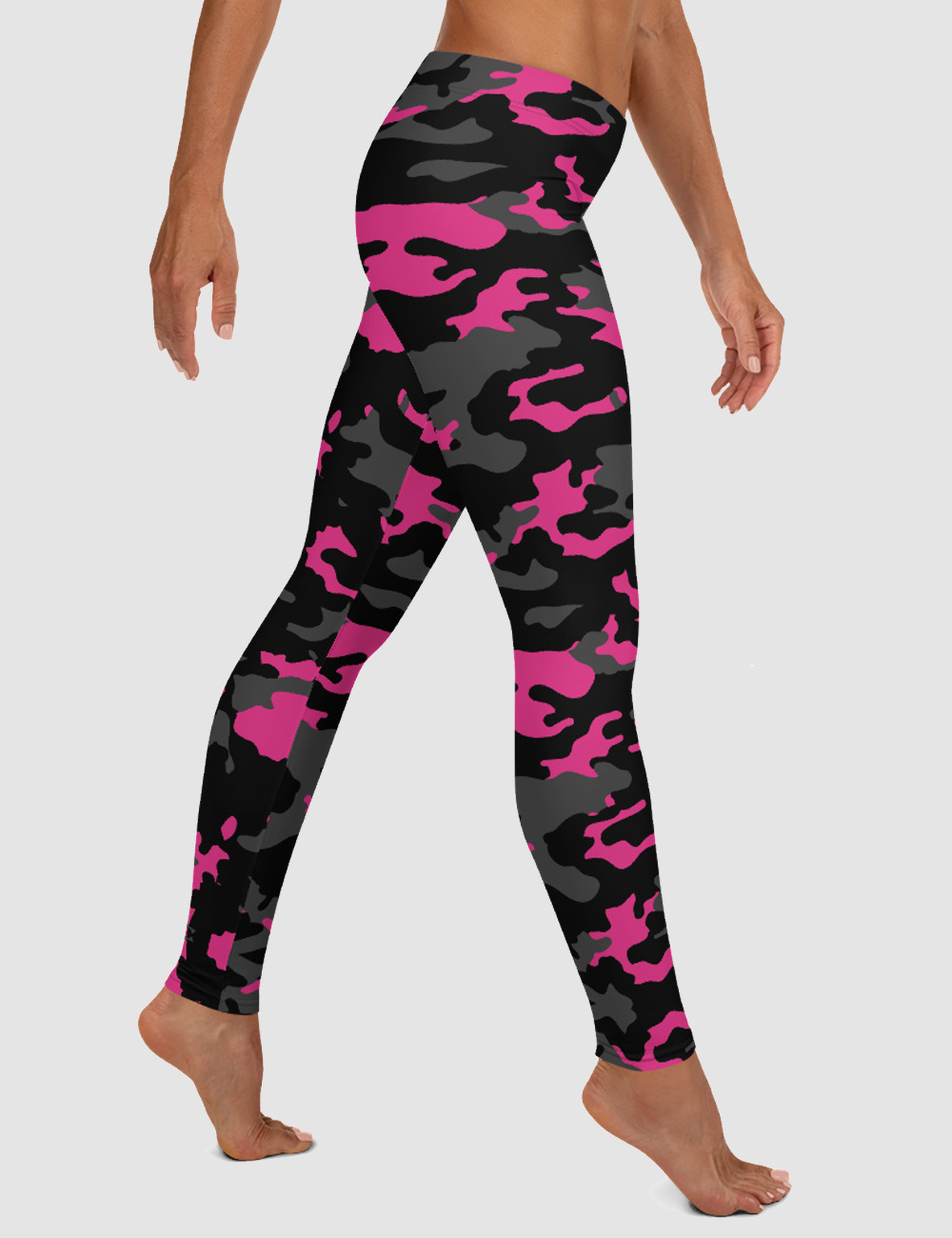 Dark Pink Camouflage Women's Standard Yoga Leggings OniTakai