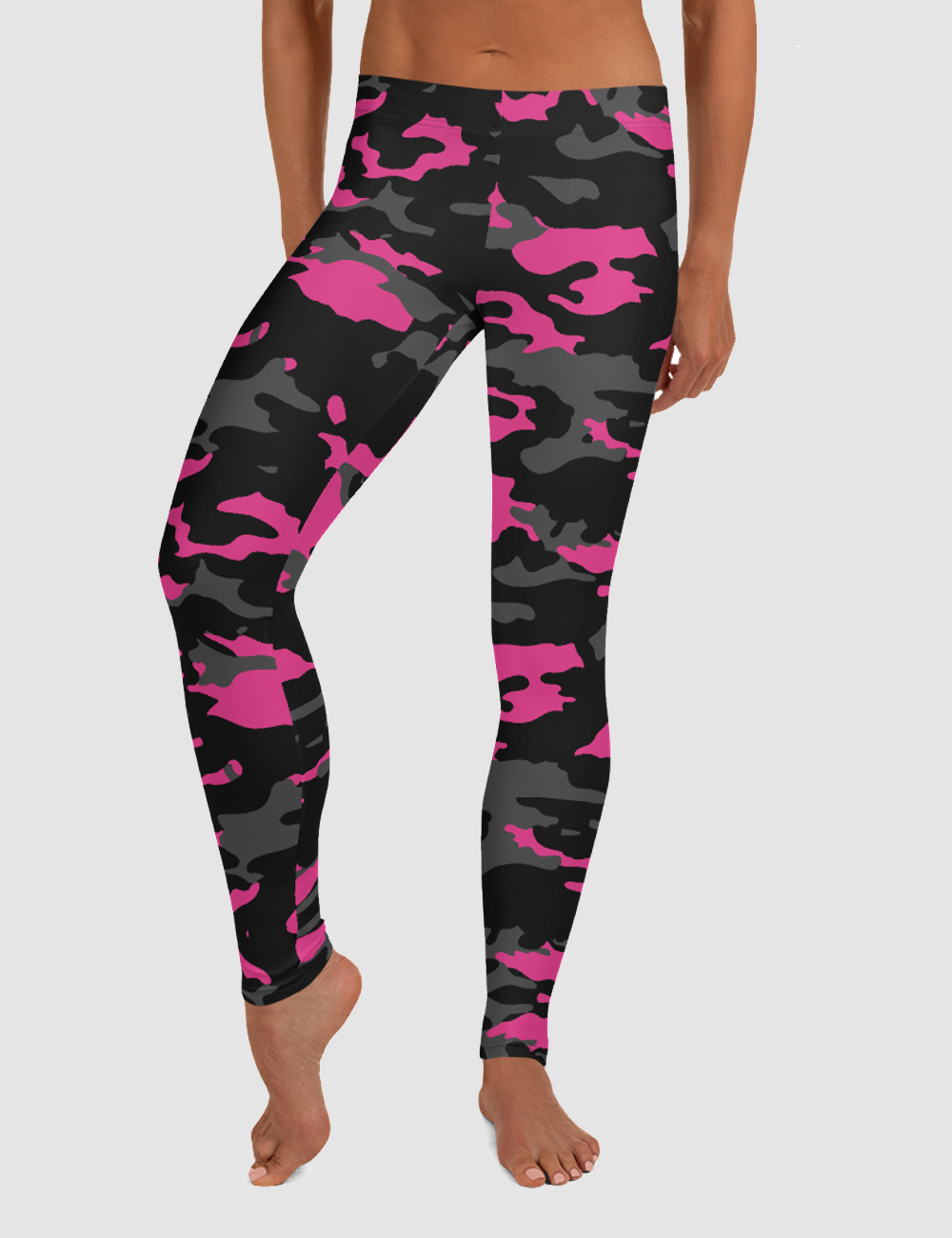 Dark Pink Camouflage Women's Standard Yoga Leggings OniTakai