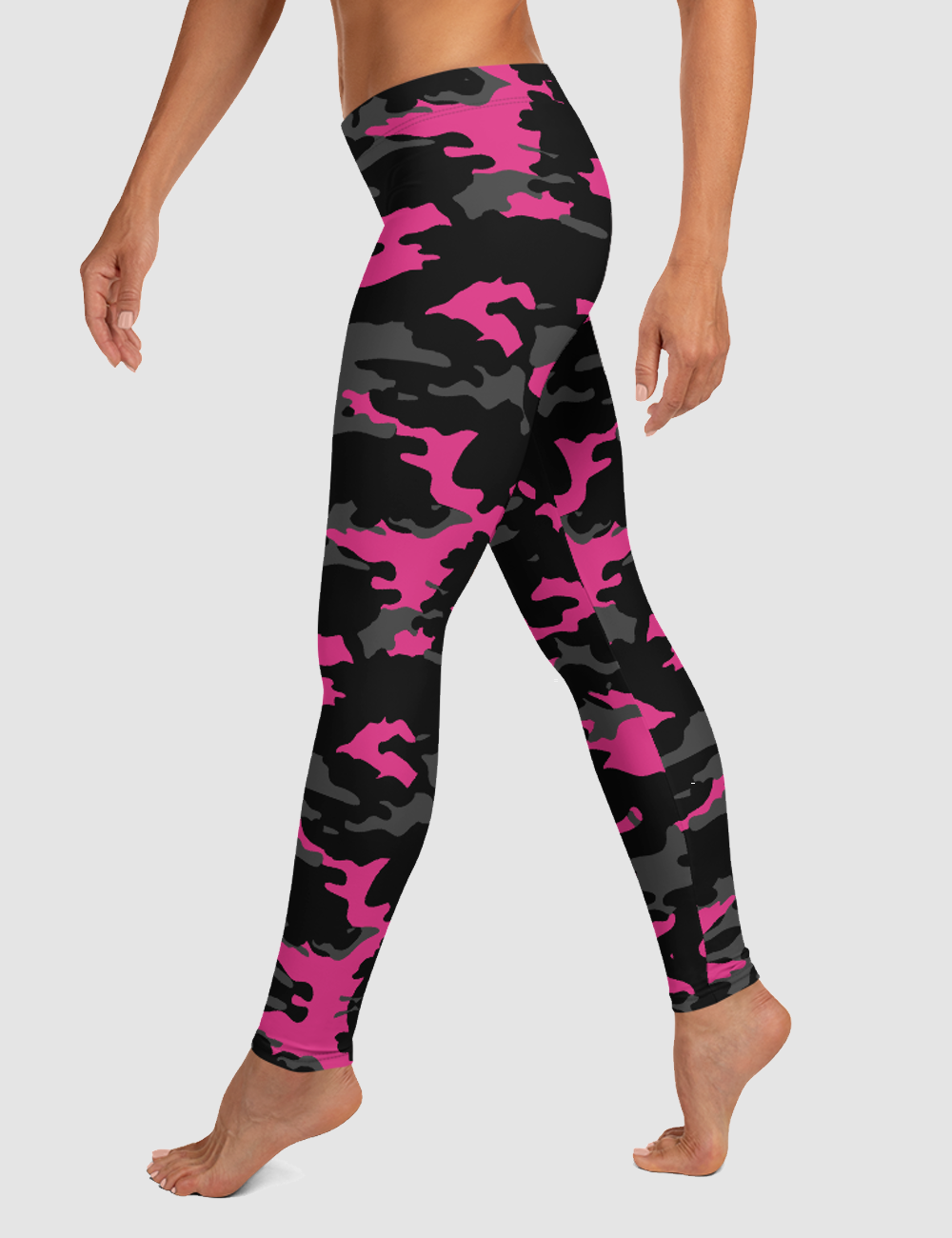 Dark Pink Camouflage Women's Standard Yoga Leggings OniTakai