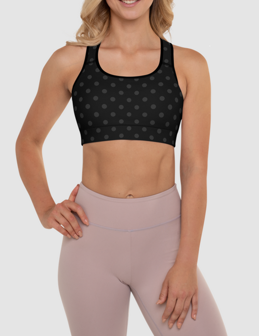 Dark Polka Dot | Women's Padded Sports Bra OniTakai