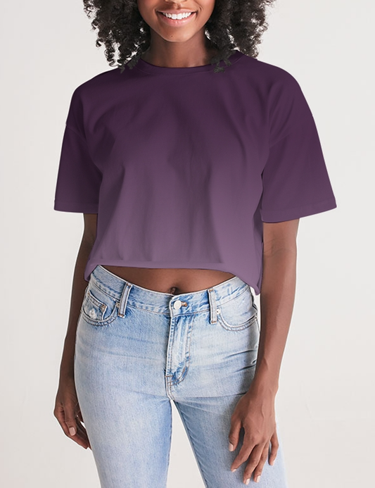 Dark Purple Ombre | Women's Oversized Crop Top T-Shirt OniTakai