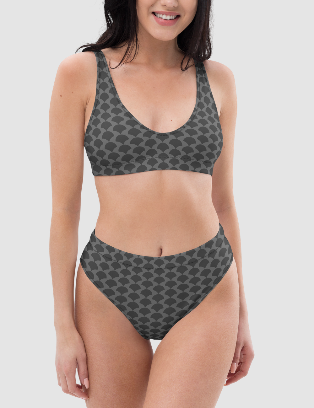 Dark Scales | Women's Essential High-Waisted Bikini OniTakai