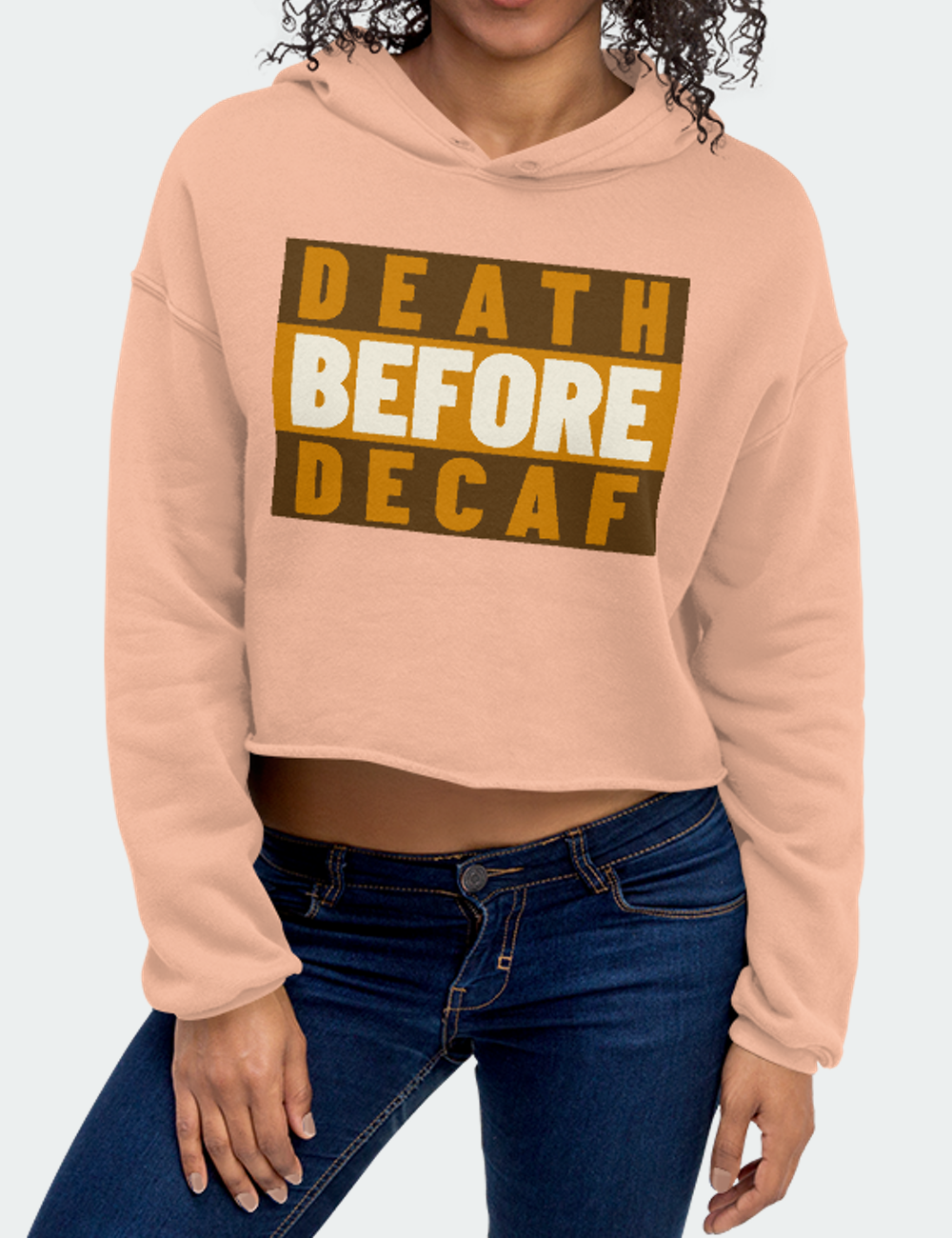 Death Before Decaf | Crop Hoodie OniTakai
