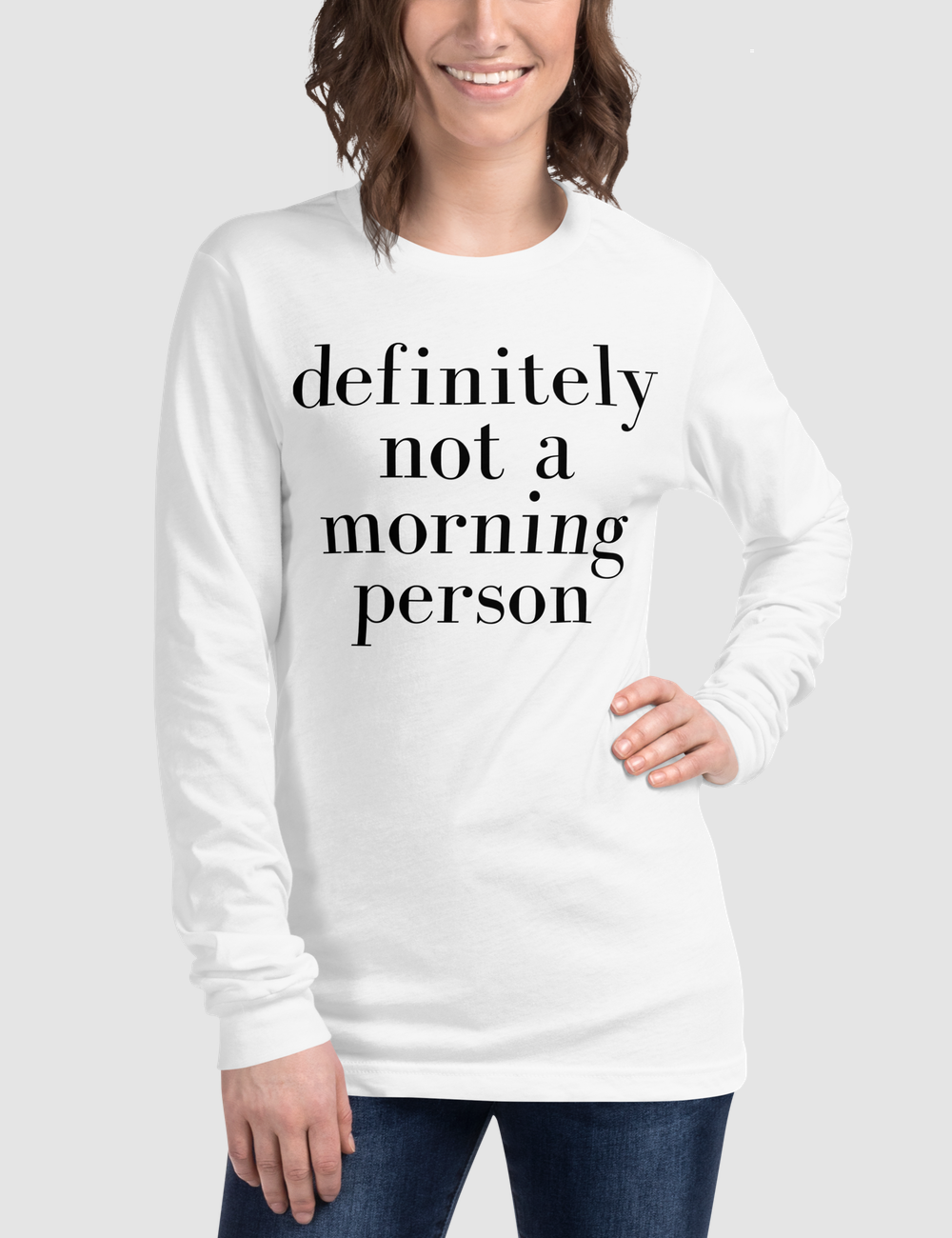 Definitely Not A Morning Person | Women's Long Sleeve Shirt OniTakai