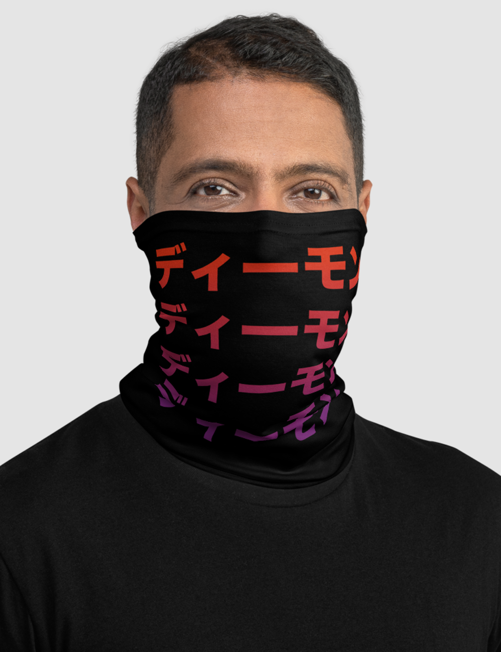 Demon Katakana | Neck Gaiter Face Mask OniTakai