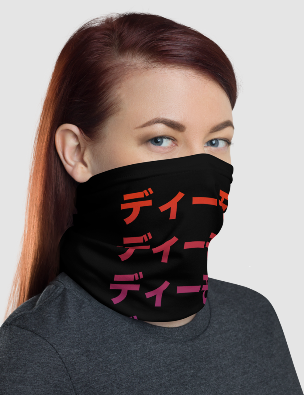 Demon Katakana | Neck Gaiter Face Mask OniTakai