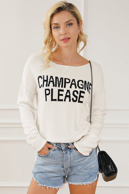 Desert Palm Champagne Please Graphic Sweater OniTakai