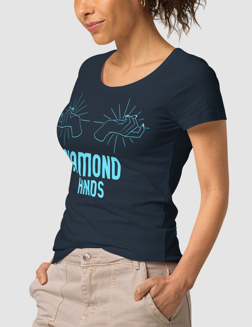 Diamond Hands | Women's Organic Round Neck T-Shirt OniTakai