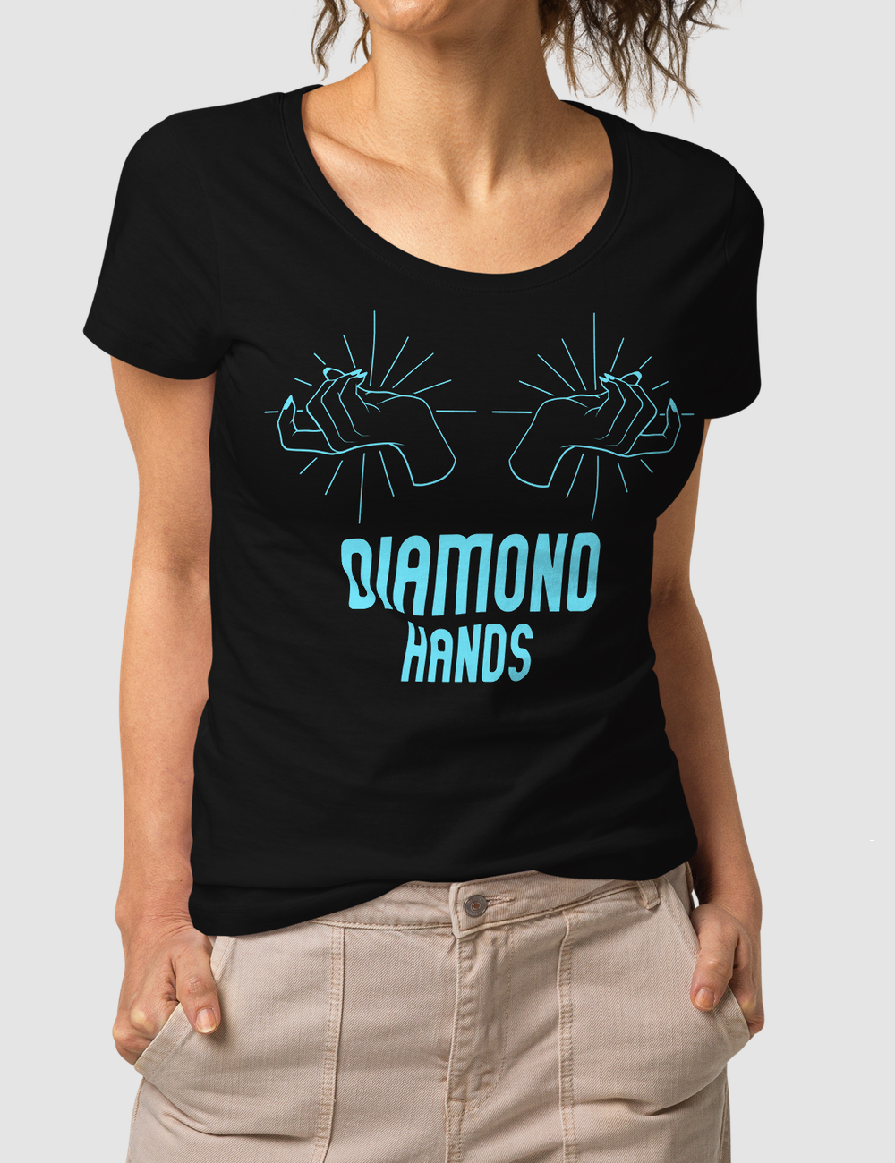 Diamond Hands | Women's Organic Round Neck T-Shirt OniTakai