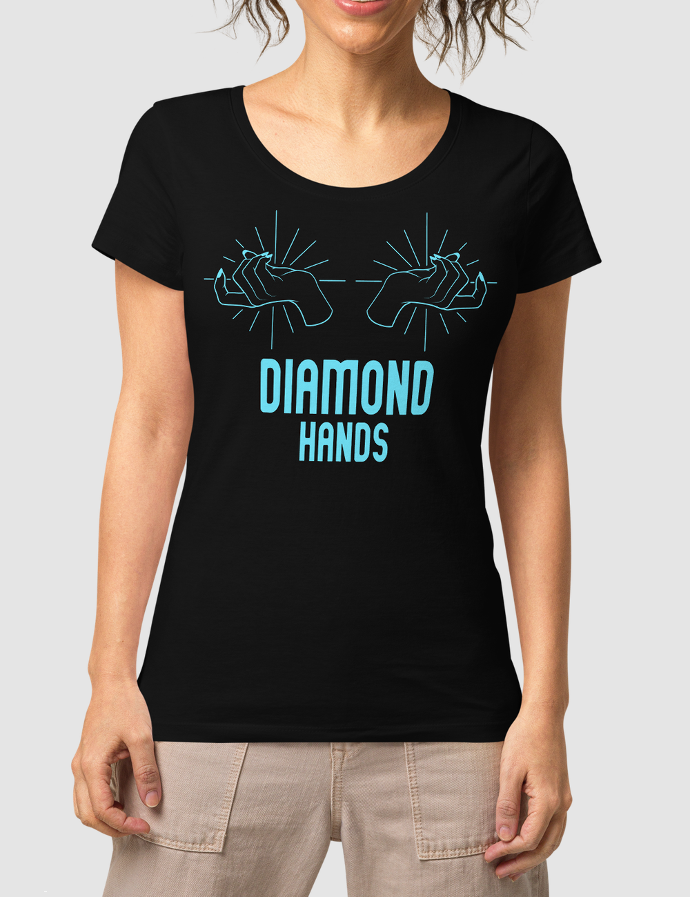 Diamond Hands | Women's Organic Round Neck T-Shirt OniTakai