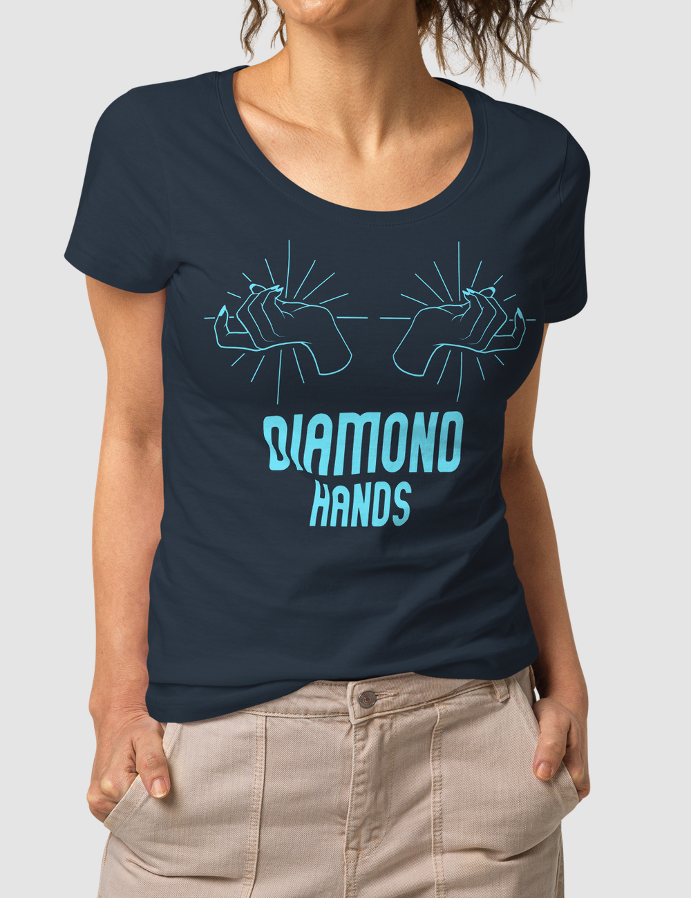 Diamond Hands | Women's Organic Round Neck T-Shirt OniTakai