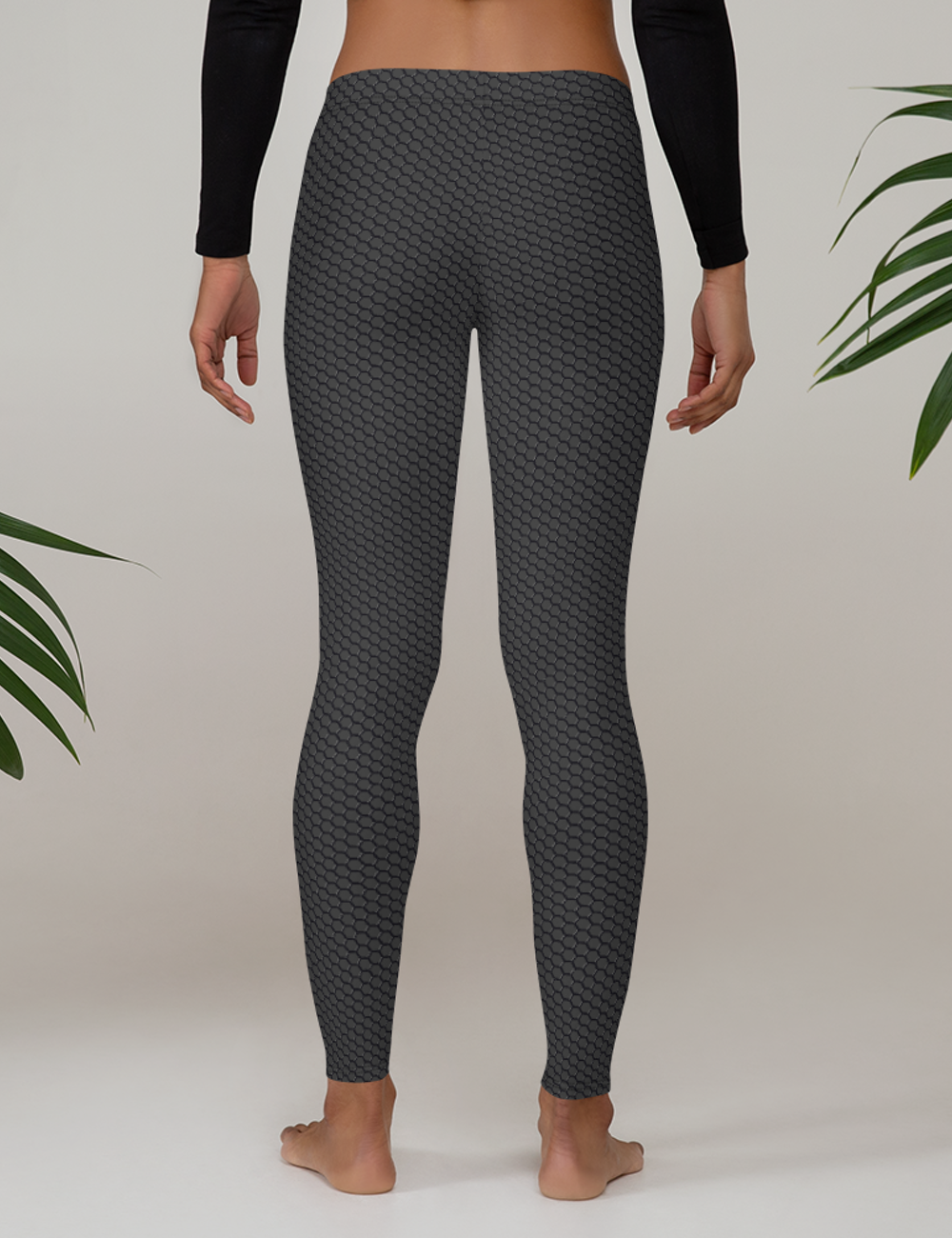 Digital Faux Carbon Fiber Eclipse Women s Standard Yoga Leggings OniTakai