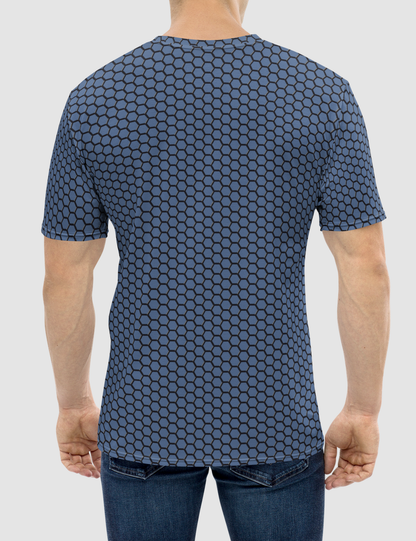 Digital Faux Carbon Fiber Kashmir Blue Men's Sublimated T-Shirt OniTakai