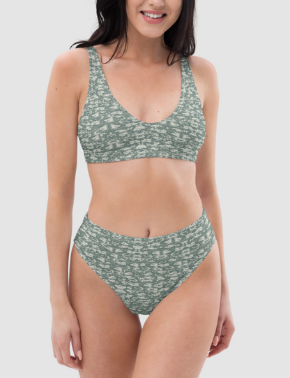 Digital Military Camouflage Print | Women's Essential High-Waisted Bikini OniTakai