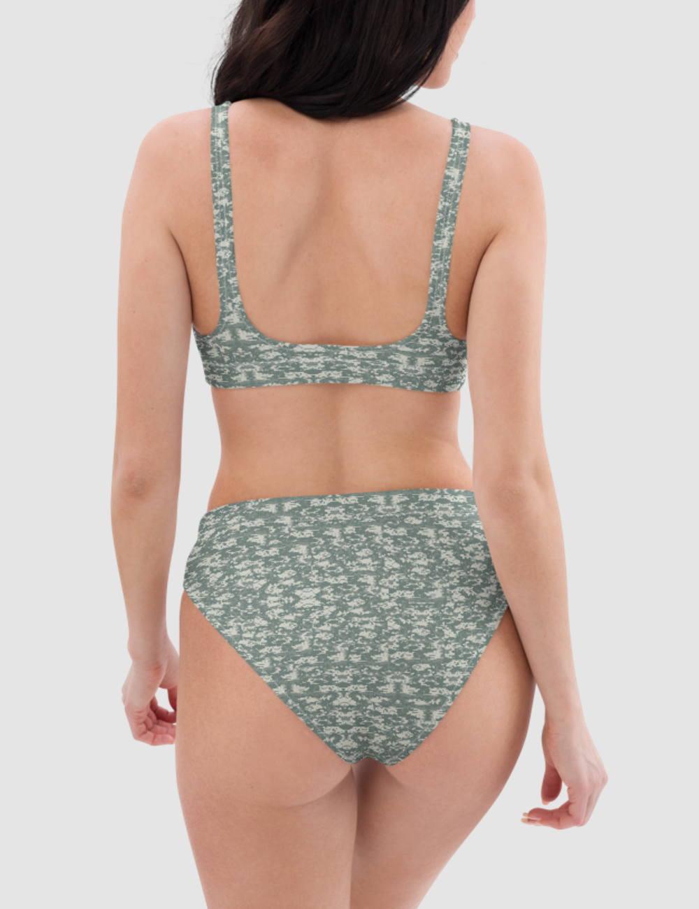 Digital Military Camouflage Print | Women's Essential High-Waisted Bikini OniTakai