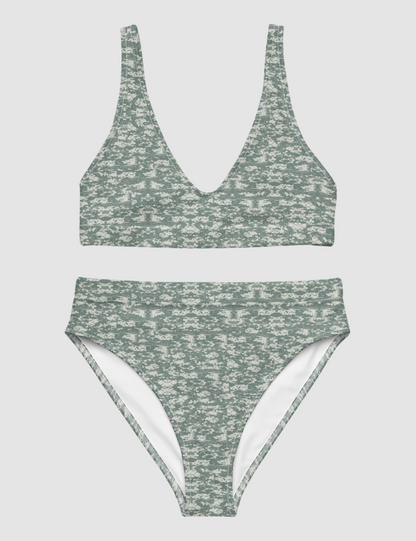 Digital Military Camouflage Print | Women's Essential High-Waisted Bikini OniTakai