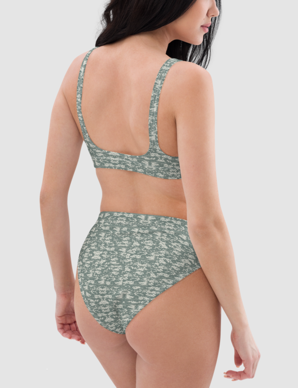 Digital Military Camouflage Print | Women's Essential High-Waisted Bikini OniTakai