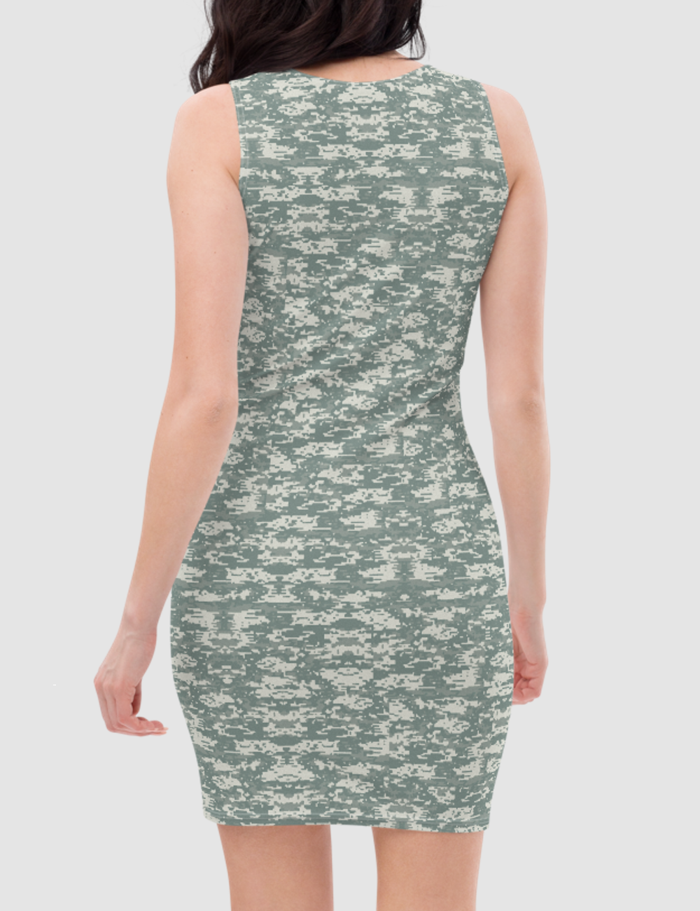 Digital Military Camouflage Print | Women's Sleeveless Fitted Sublimated Dress OniTakai