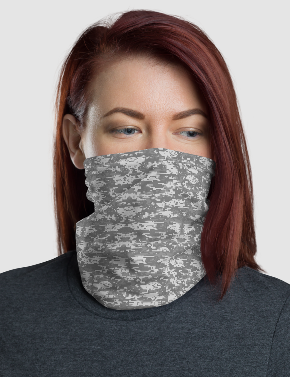 Digital Military Grey Camouflage Print | Neck Gaiter Face Mask OniTakai