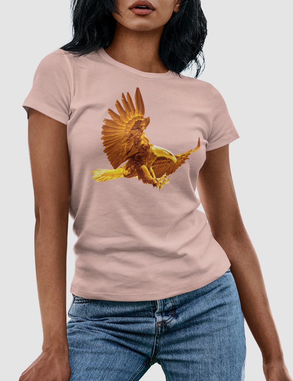 Divine Gold Eagle | Women's Fitted T-Shirt OniTakai