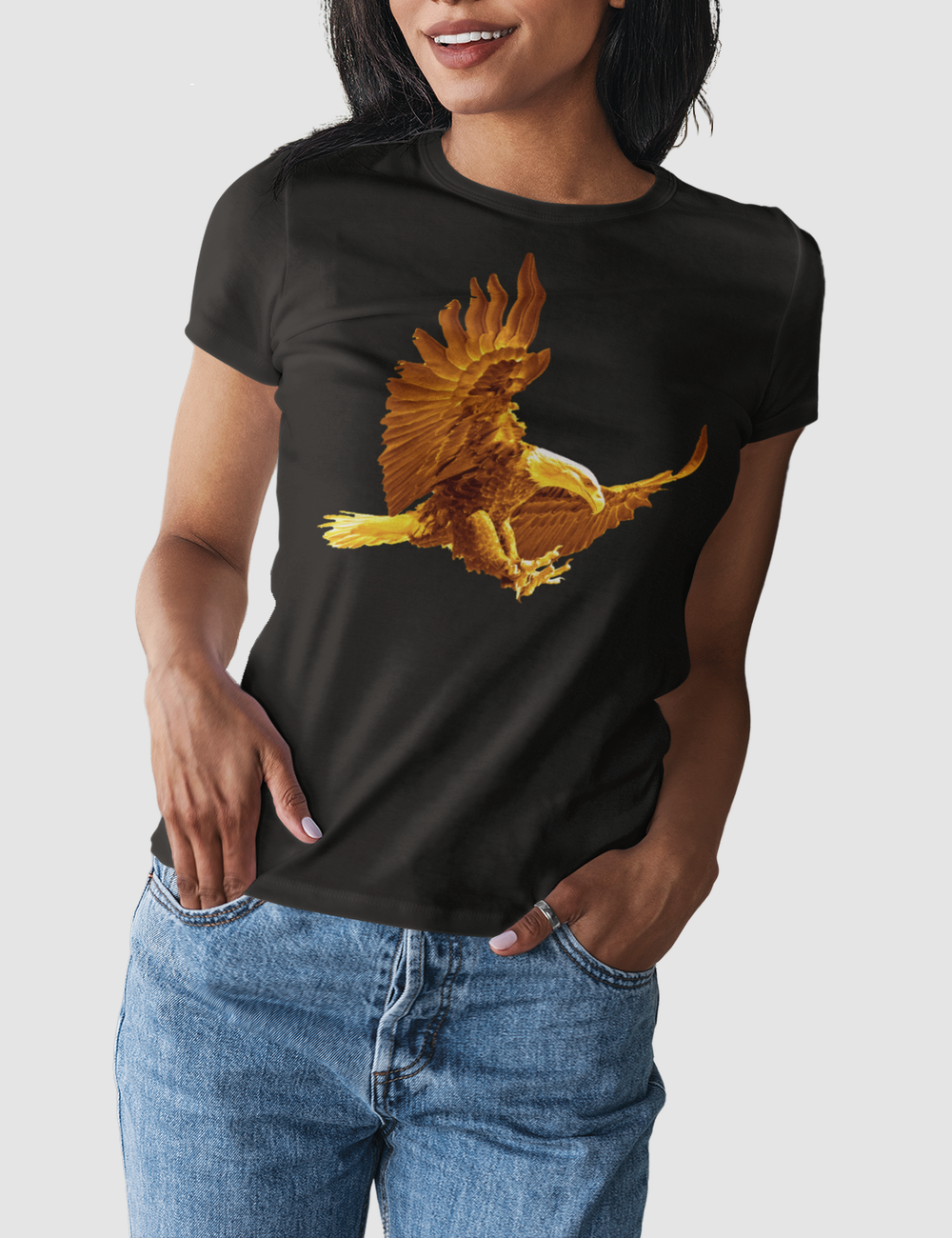 Divine Gold Eagle | Women's Fitted T-Shirt OniTakai