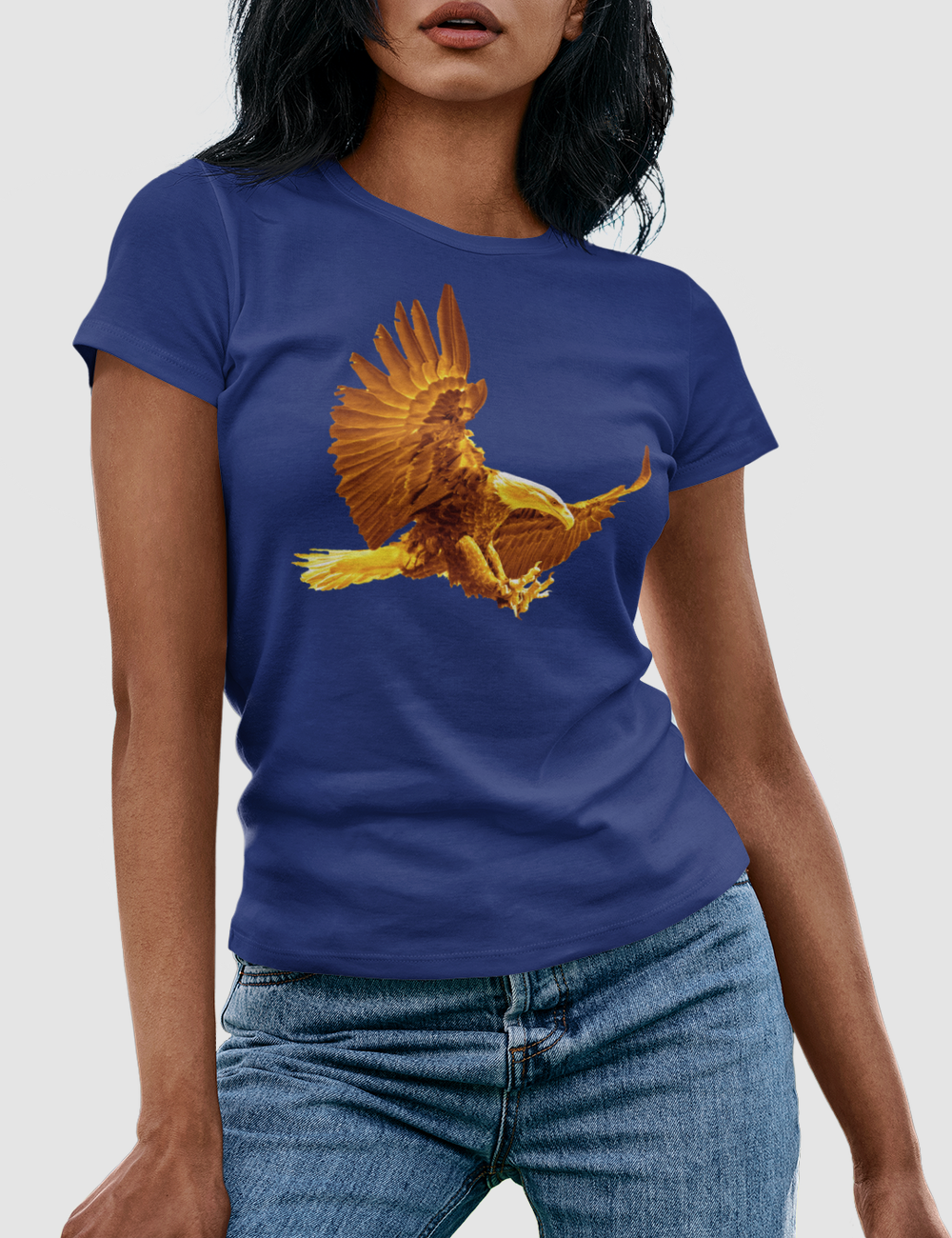 Divine Gold Eagle | Women's Fitted T-Shirt OniTakai