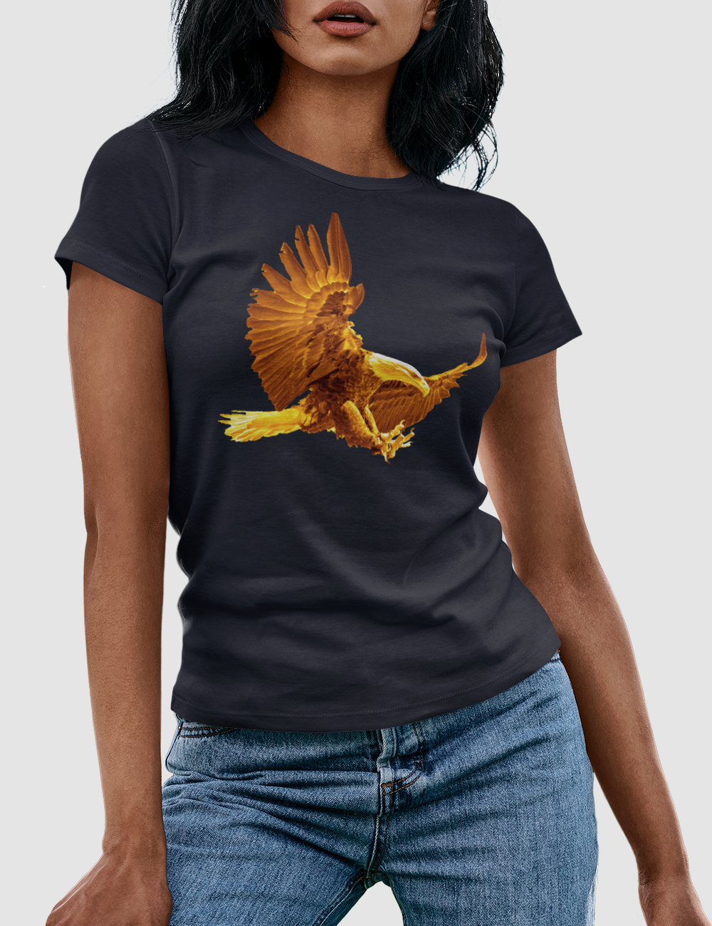 Divine Gold Eagle | Women's Fitted T-Shirt OniTakai